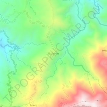 Mappa topografica Ba-ayan, altitudine, rilievo
