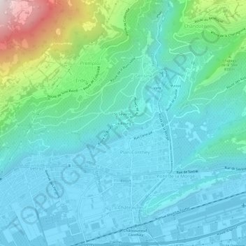 Mappa topografica Le Bourg, altitudine, rilievo