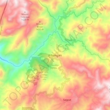 Mappa topografica Kibungan, altitudine, rilievo