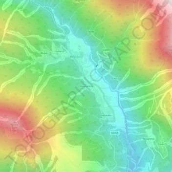Mappa topografica Magnanins, altitudine, rilievo
