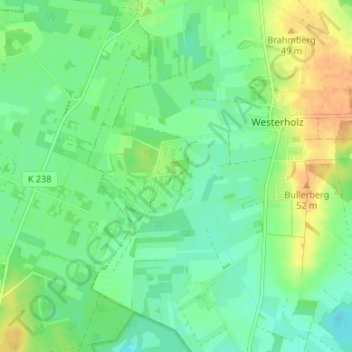 Mappa topografica Hof Emmen, altitudine, rilievo