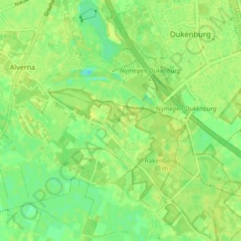Mappa topografica Heiveld, altitudine, rilievo