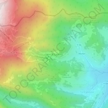Mappa topografica Station de Puyvalador, altitudine, rilievo
