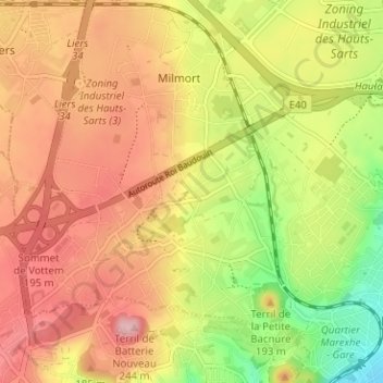 Mappa topografica Haren, altitudine, rilievo