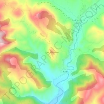 Mappa topografica Roda de Isábena, altitudine, rilievo