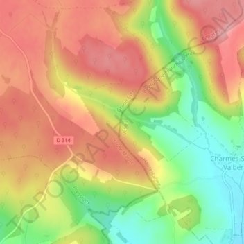 Mappa topografica Les Tournières, altitudine, rilievo
