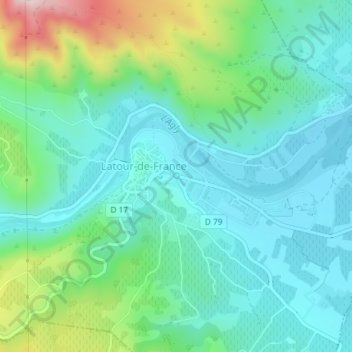 Mappa topografica Robinet - Point d'eau, altitudine, rilievo
