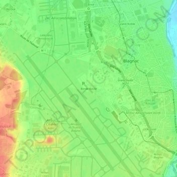 Mappa topografica Borde-Basse, altitudine, rilievo