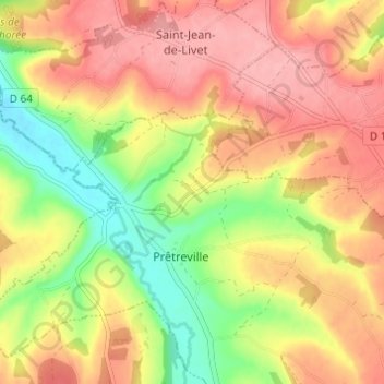 Mappa topografica Le Bosc, altitudine, rilievo