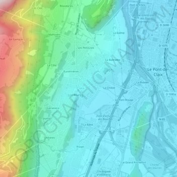 Mappa topografica La Ronzy, altitudine, rilievo