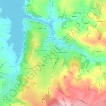Mappa topografica Bel Air, altitudine, rilievo