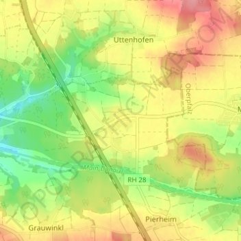 Mappa topografica Mörlach, altitudine, rilievo