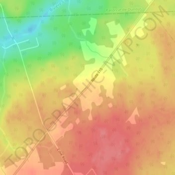 Mappa topografica LeBlancville, altitudine, rilievo