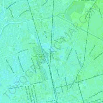 Mappa topografica El Pinal, altitudine, rilievo