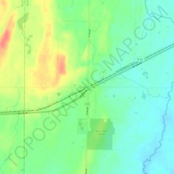 Mappa topografica Bark River, altitudine, rilievo