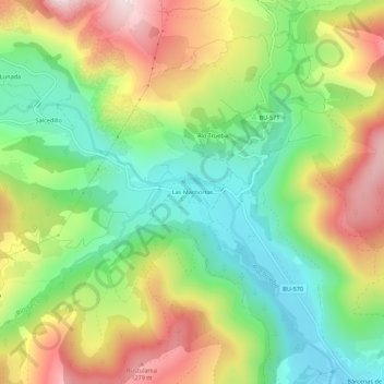 Mappa topografica Las Machorras, altitudine, rilievo