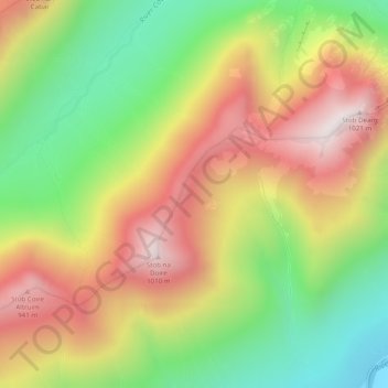 Mappa topografica Buachaille Etive Mor, altitudine, rilievo