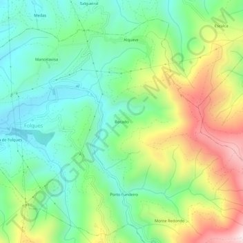 Mappa topografica Bocado, altitudine, rilievo