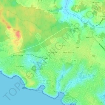 Mappa topografica Maine Jollet, altitudine, rilievo
