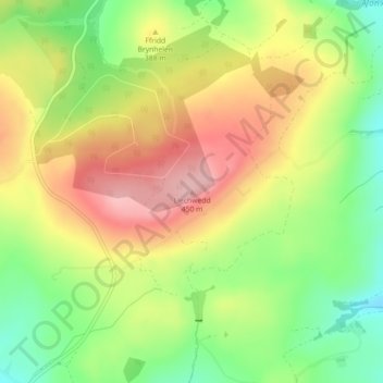 Mappa topografica Llechwedd, altitudine, rilievo