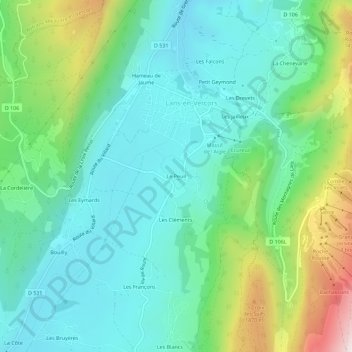 Mappa topografica Le Peuil, altitudine, rilievo
