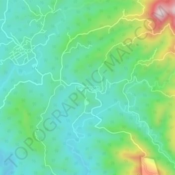 Mappa topografica Binuangan, altitudine, rilievo