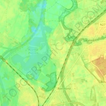 Mappa topografica Asselt, altitudine, rilievo