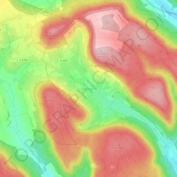 Mappa topografica Ippingen, altitudine, rilievo