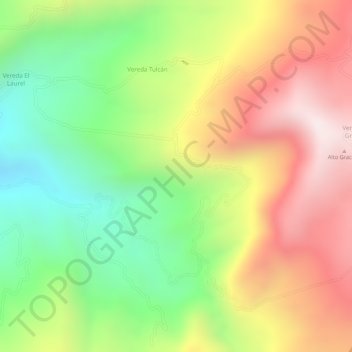 Mappa topografica Sumapaz, altitudine, rilievo