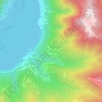 Mappa topografica Palanzo, altitudine, rilievo