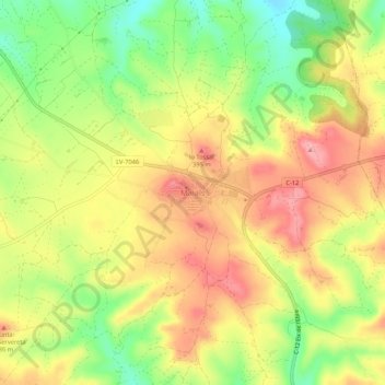 Mappa topografica Maials, altitudine, rilievo