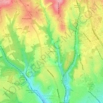 Mappa topografica Le Pelosset, altitudine, rilievo