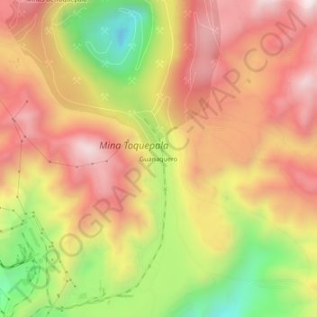 Mappa topografica Guanaquero, altitudine, rilievo