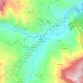 Mappa topografica Selvanizza, altitudine, rilievo