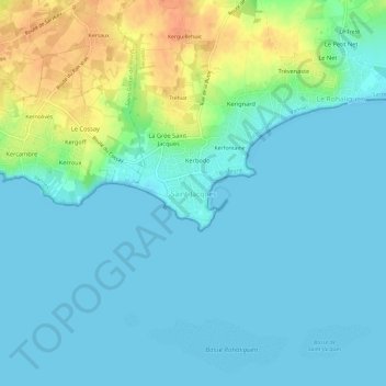Mappa topografica Saint-Jacques, altitudine, rilievo