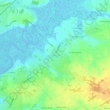 Mappa topografica Le Fenouiller, altitudine, rilievo