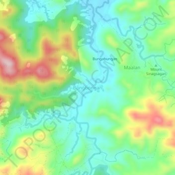 Mappa topografica Bongbongan, altitudine, rilievo