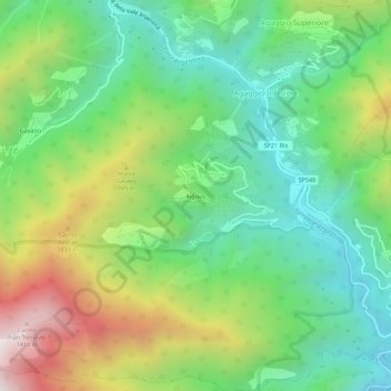 Mappa topografica Aigovo, altitudine, rilievo