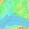 Mappa topografica Losanna, altitudine, rilievo