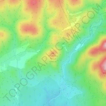 Mappa topografica Château Roux, altitudine, rilievo