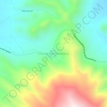 Mappa topografica Cruz de Machacamarca, altitudine, rilievo