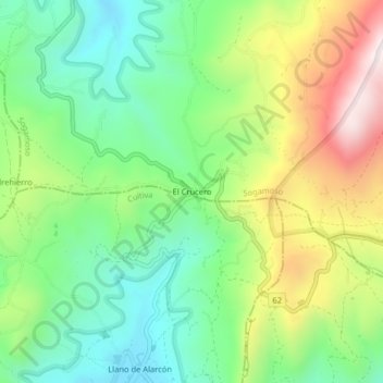 Mappa topografica El Crucero, altitudine, rilievo