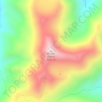 Mappa topografica Mount Antero, altitudine, rilievo