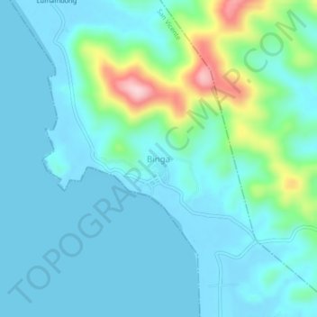 Mappa topografica Binga, altitudine, rilievo