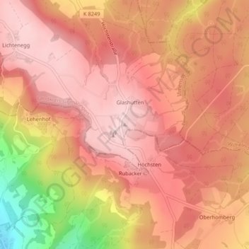 Mappa topografica Höchsten, altitudine, rilievo