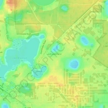Mappa topografica Loch Lommond, altitudine, rilievo