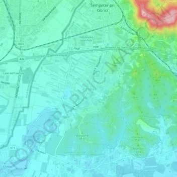 Mappa topografica Vertoiba, altitudine, rilievo