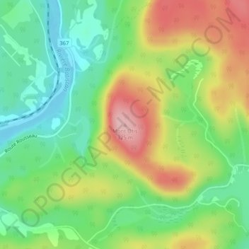 Mappa topografica Mont Otis, altitudine, rilievo