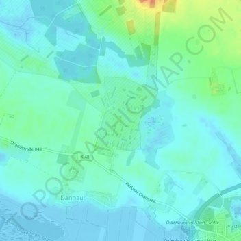 Mappa topografica Putlos, altitudine, rilievo