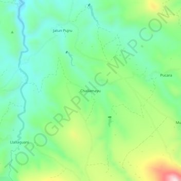 Mappa topografica Challamayu, altitudine, rilievo